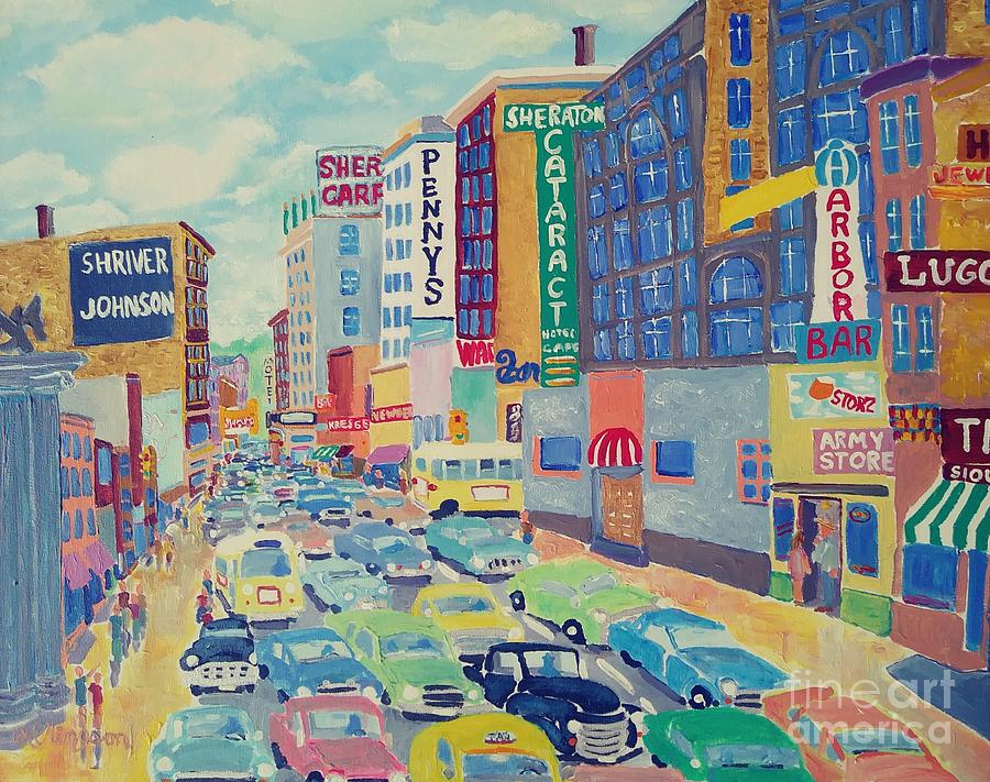 Phillips Avenue, 1950s Painting by Rodger Ellingson