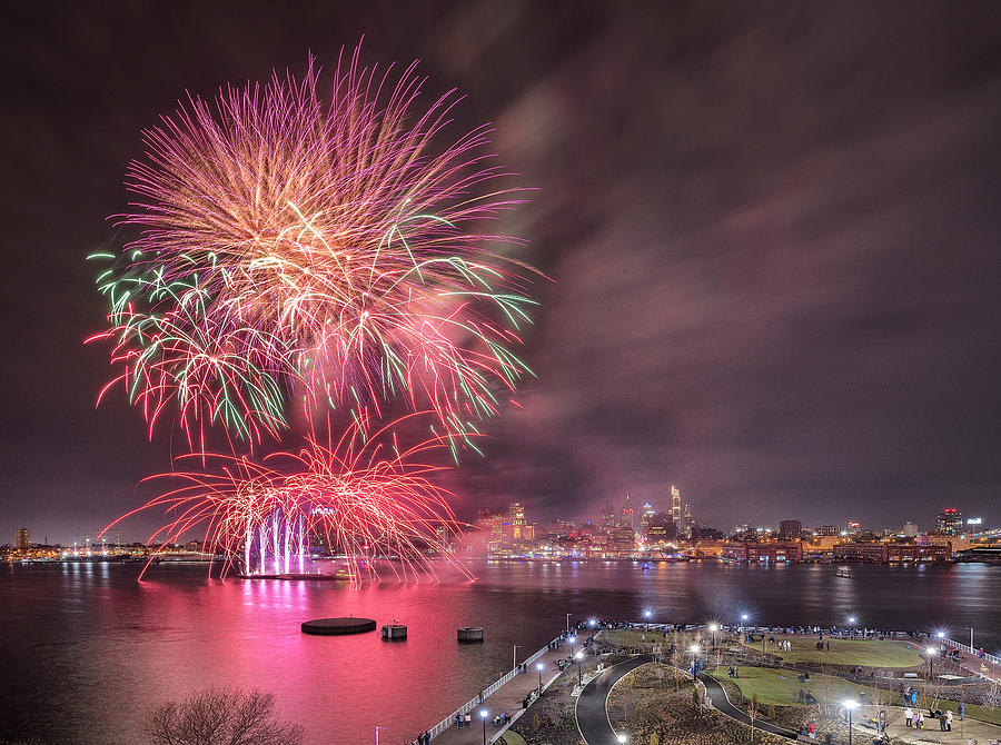 Philly New Years Fireworks Photograph by Bruce Neumann Pixels