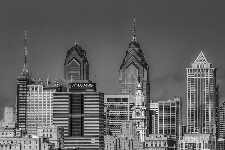 Philly Skyline Monochrome Photograph by Nick Zelinsky Jr