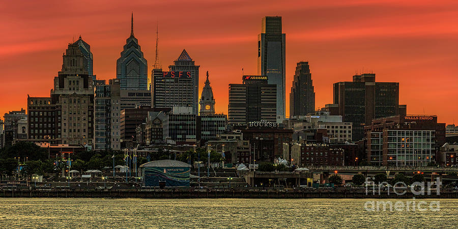 Philly Skyline Sunset Photograph by Nick Zelinsky Jr