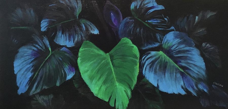 Philodendron,leaves Painting by Ellen Canfield