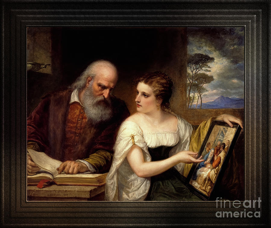 Philosophy and Christian Art by Daniel Huntington Classical Fine Art Old Masters Reproduction Photograph by Rolando Burbon