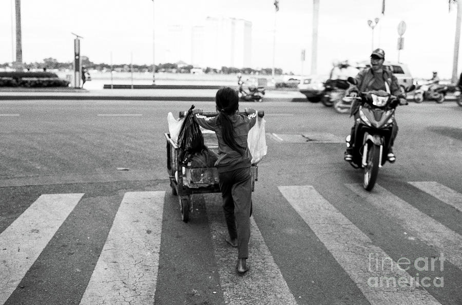 Street Photograph - Phnom Penh Push Cart by Dean Harte