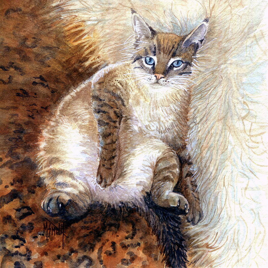 Feline Painting - Phoebes Busy Day by Marilyn Smith