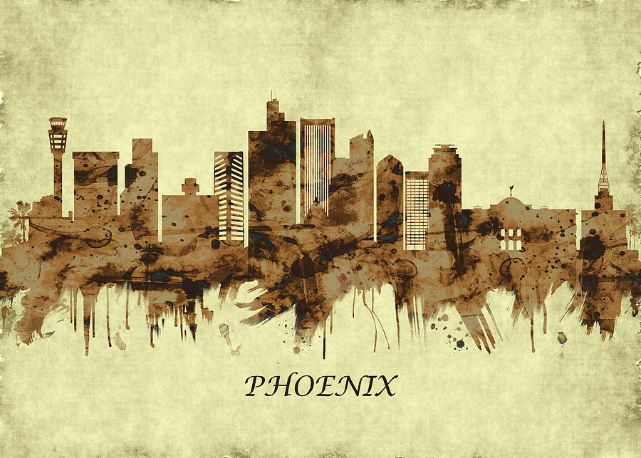 Phoenix Arizona Cityscape Mixed Media By Nextway Art