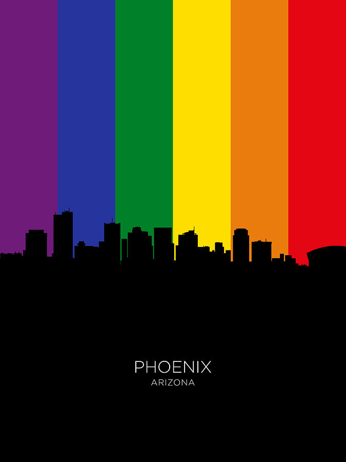 Phoenix Arizona Skyline #08 Digital Art by Michael Tompsett