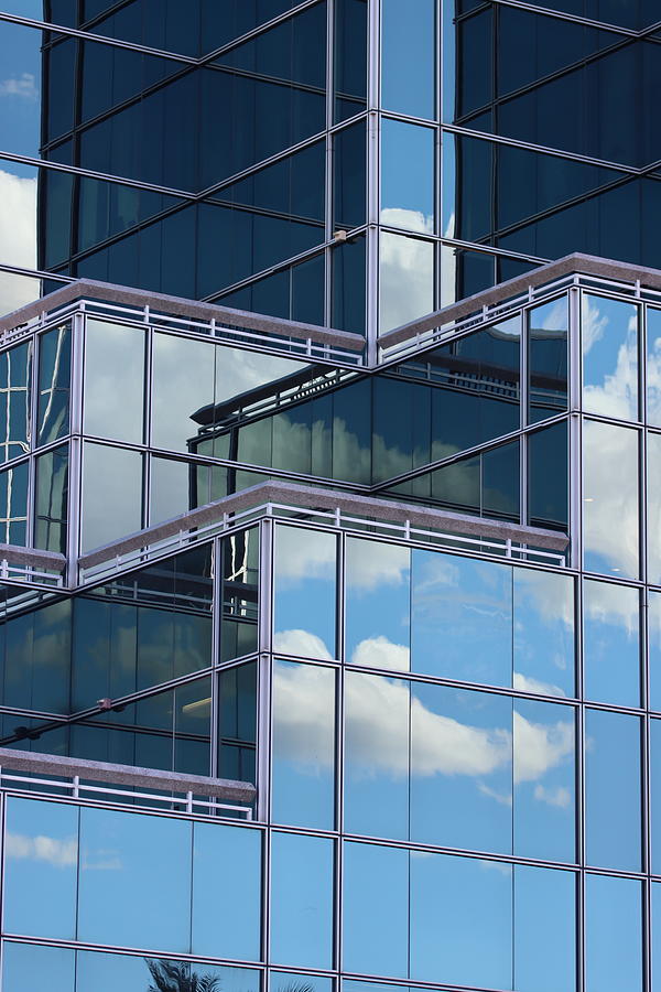Phoenix Glass High-rise And Cloud Reflections Digital Art by Tom Janca