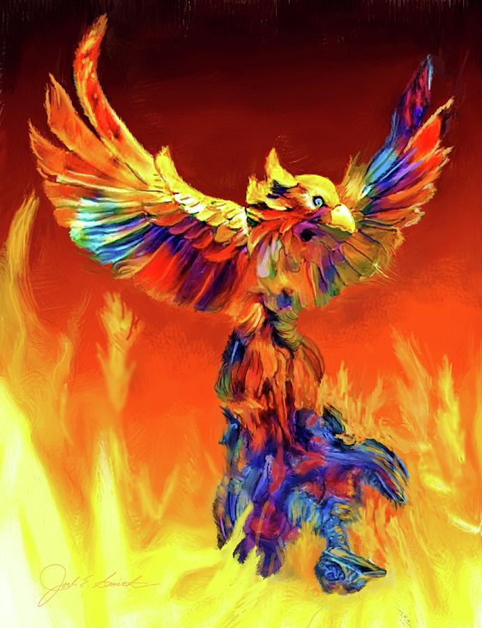 Phoenix Rising Painting by Joel Smith