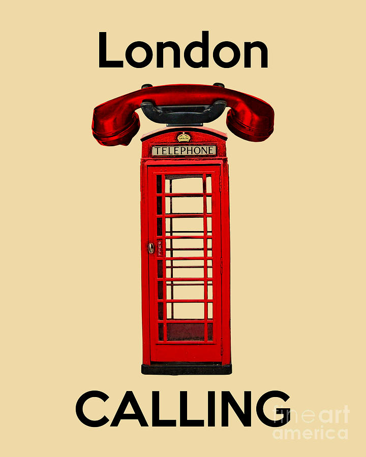 London Digital Art - Phone box London calling by Madame Memento
