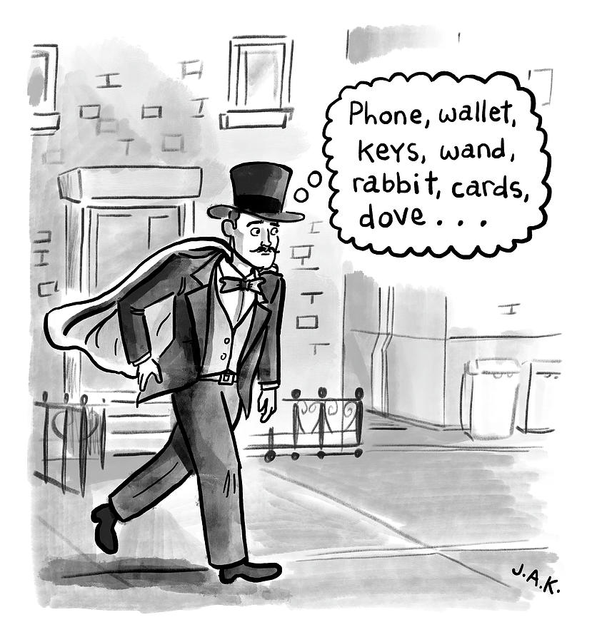 Phone Wallet Keys Wand Drawing by Jason Adam Katzenstein Phone Wallet Keys Wand Drawing by Jason Adam Katzenstein