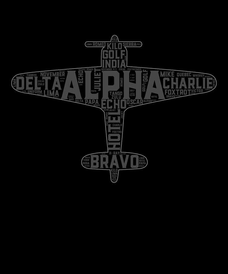 Phonetics Alphabet Aviation Classic Plane Pilot Digital Art By Qwerty ...