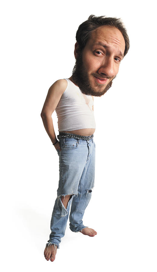 Photo Caricature Of A Caucasian Man With A Beard Wearing Ripped Jeans And A White Tank Top As He Stands Smugly Exposing His Gut Photograph by Photodisc