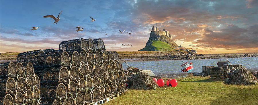 Photo of a sunset over Lindisfarne Castle Northumberland  Photograph by Paul E Williams