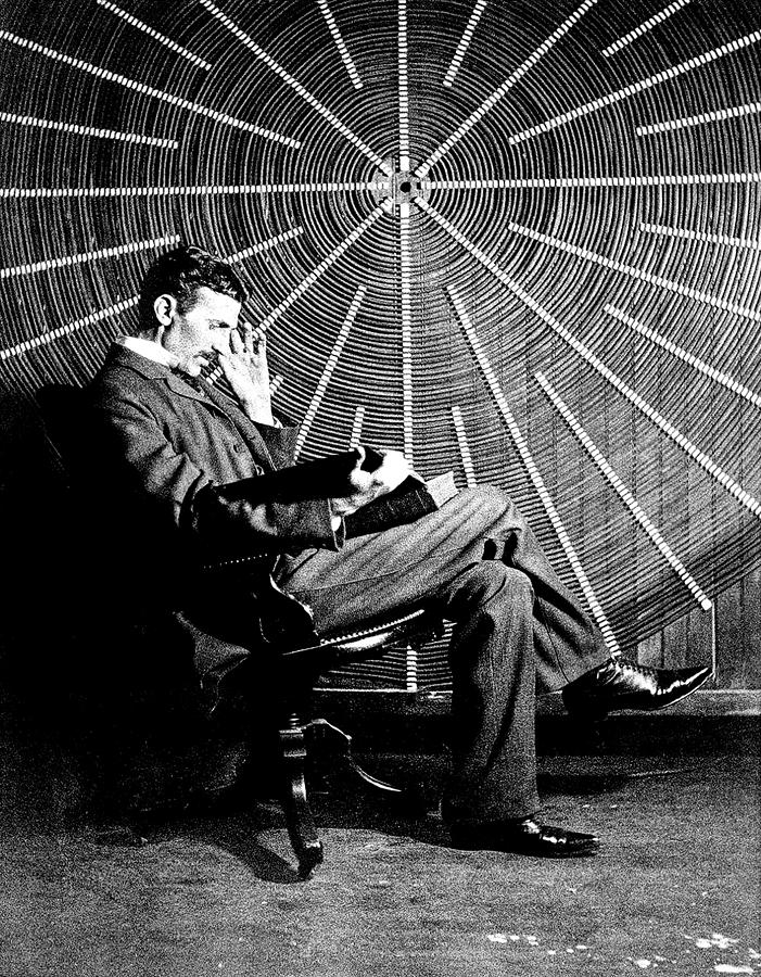 Photo of Nikola Tesla and his Machine Pyrography by Orca Art Gallery ...