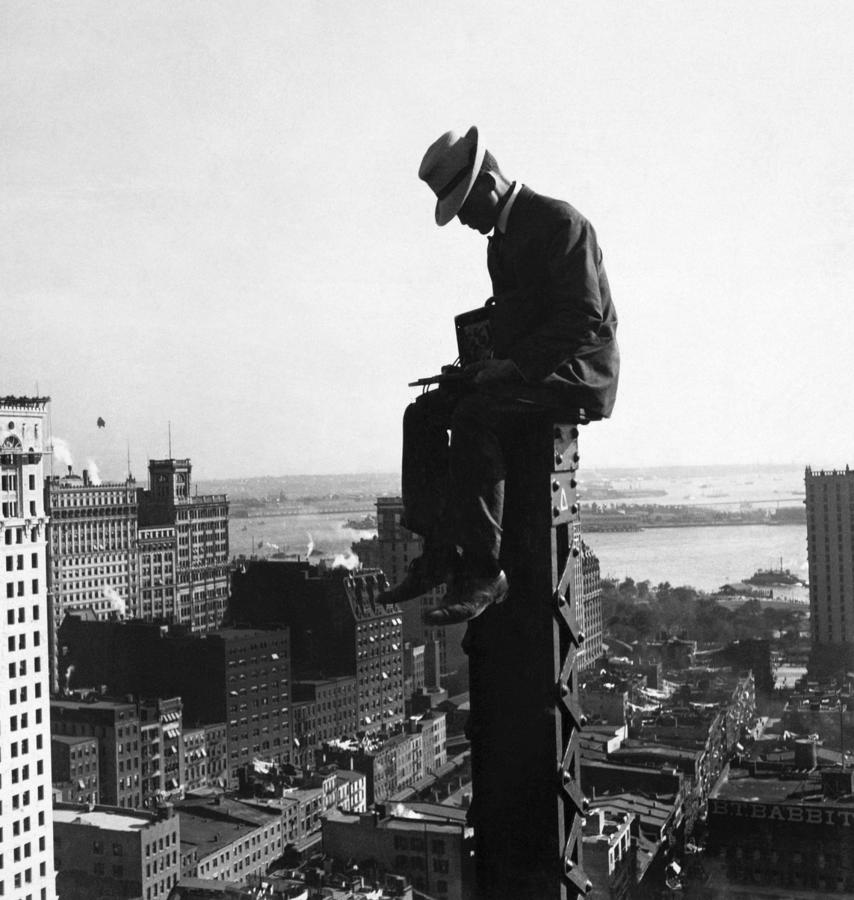 Photographer Perched On Column 250 Feet Up - 1907 Photograph by War Is Hell Store