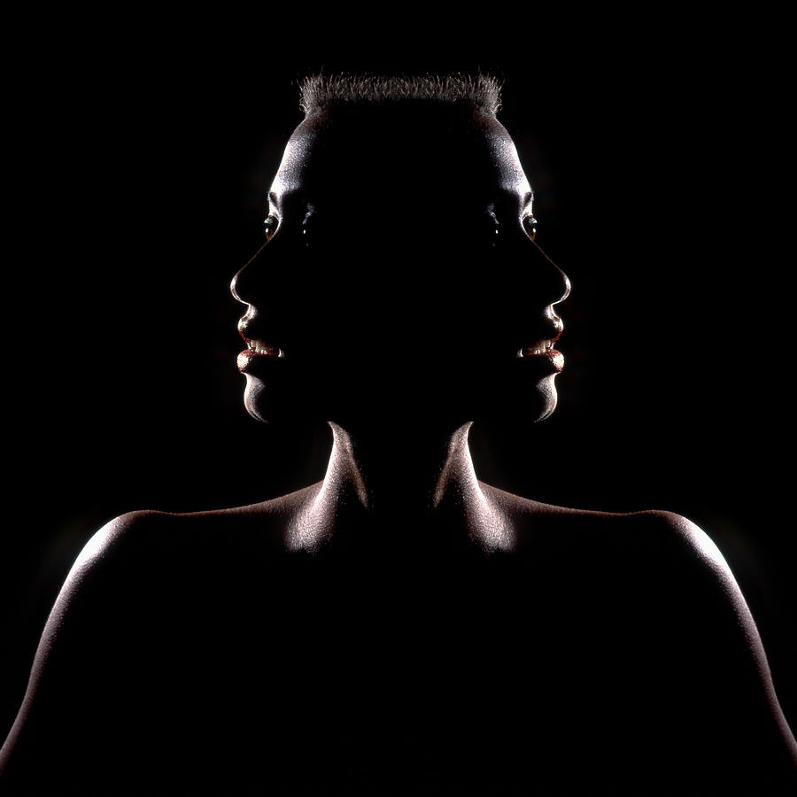 Photographic treatment showing woman with two faces Photograph by Chromacome