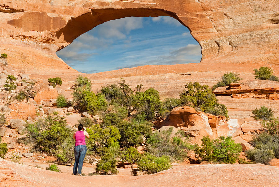 Photographing Wilson Arch Photograph by JeffGoulden