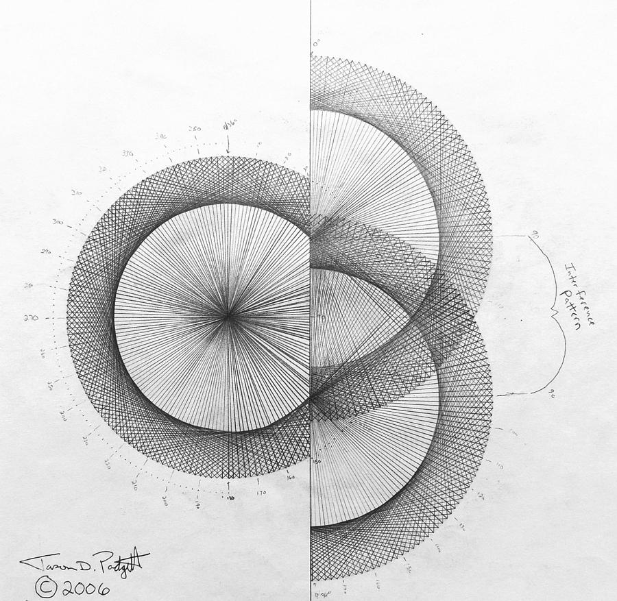 Pattern Drawing - Photon Double Slit high res. by Jason Padgett