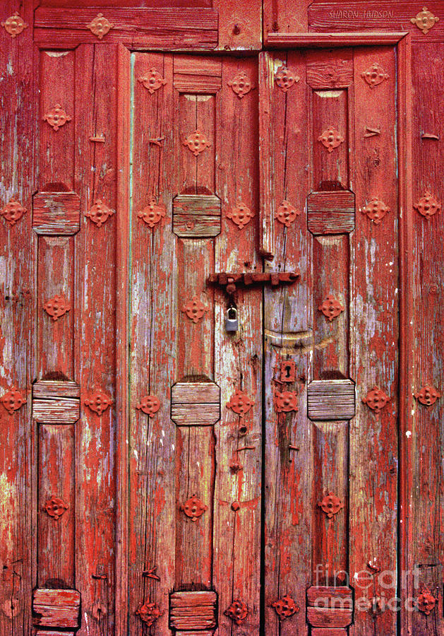 Mexico photograhs - Weathered Red Door Photograph by Sharon Hudson
