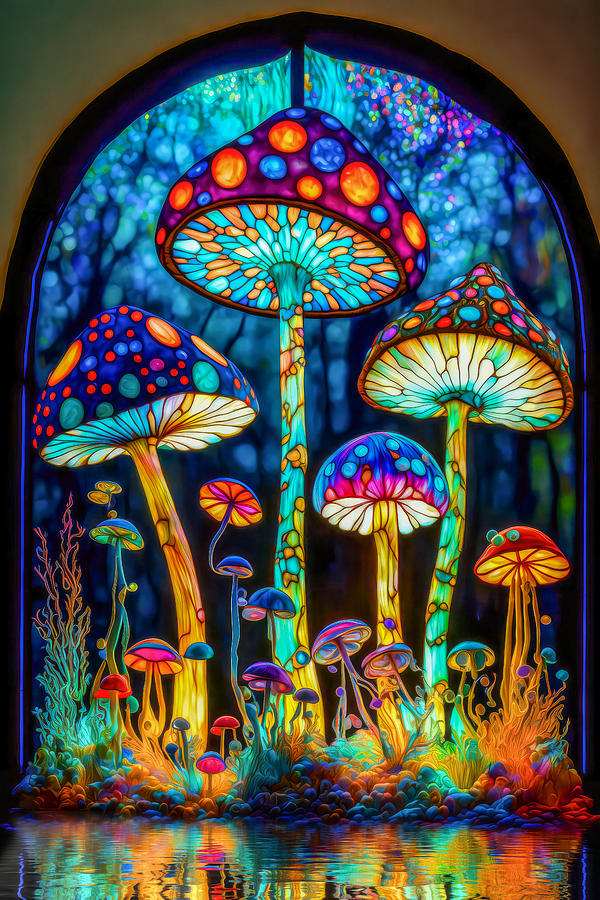Physchedelic Mushrooms Digital Art by Wes and Dotty Weber
