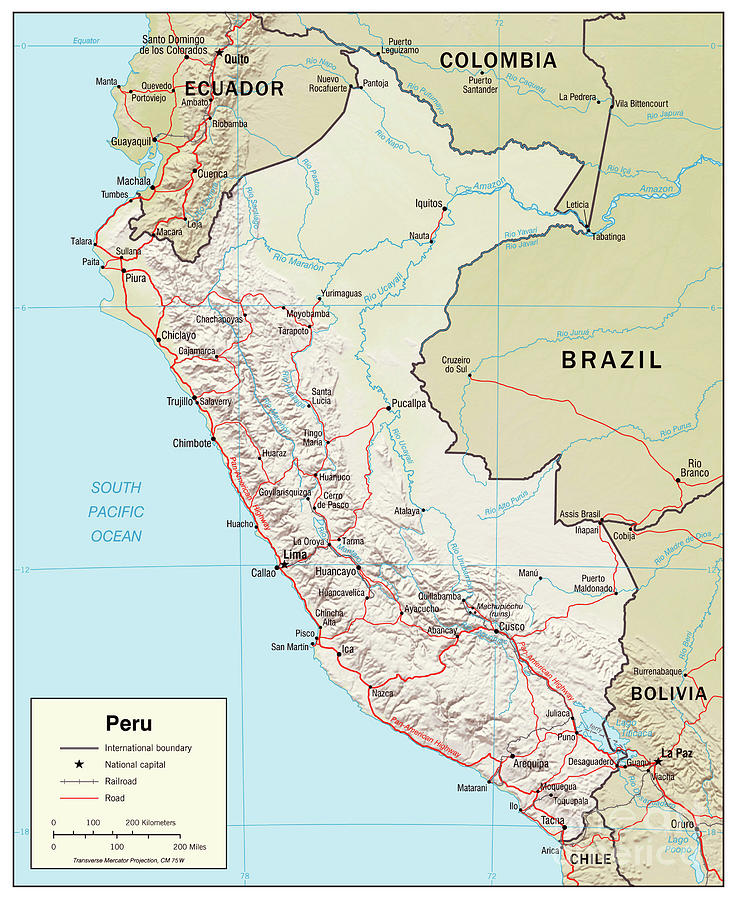 Physiographic Map Of Peru, 2006 Drawing by Granger - Fine Art America