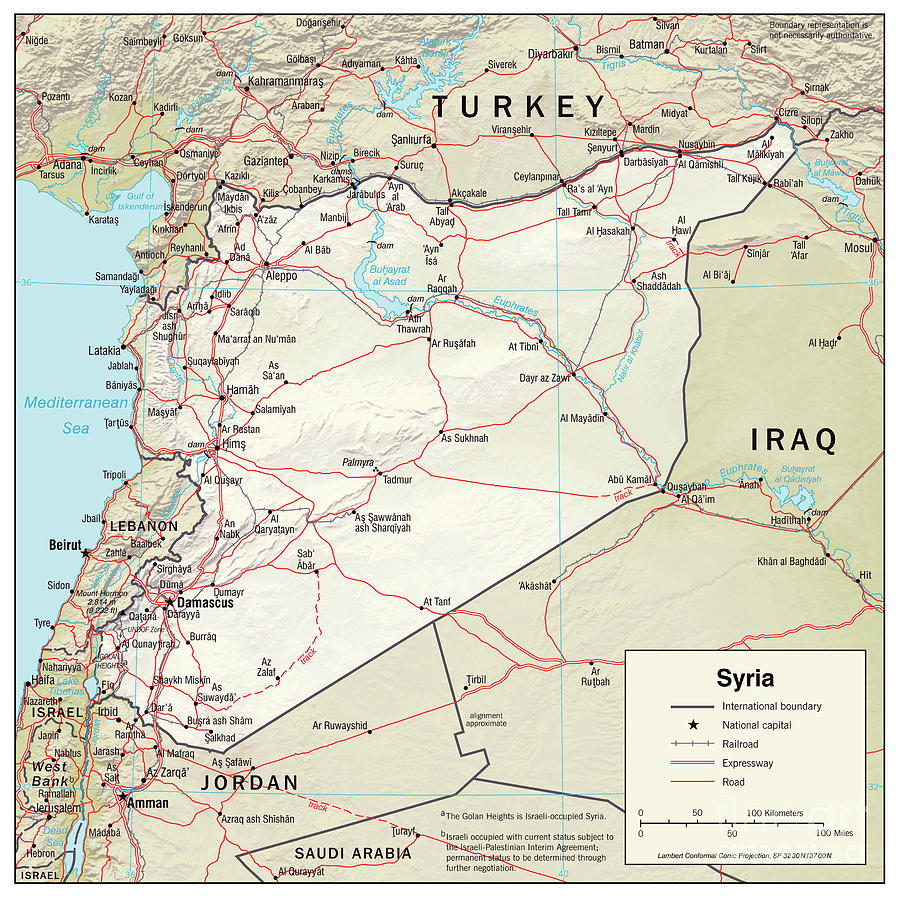 Physiographic Map Of Syria, 2007 Drawing by Granger - Fine Art America