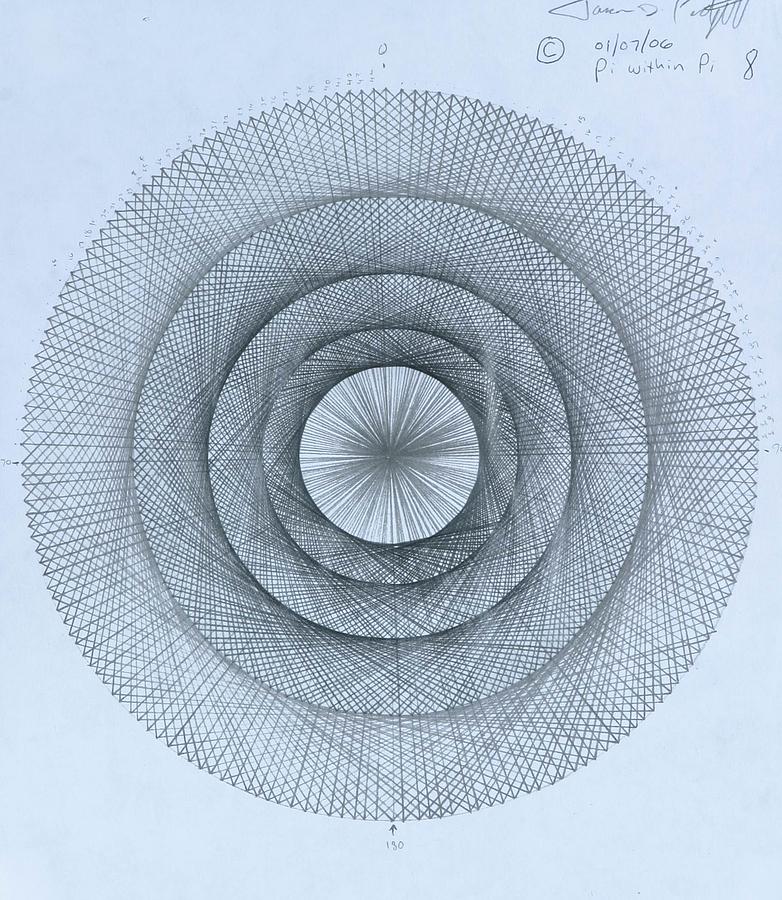 Pi within Pi Drawing by Jason Padgett
