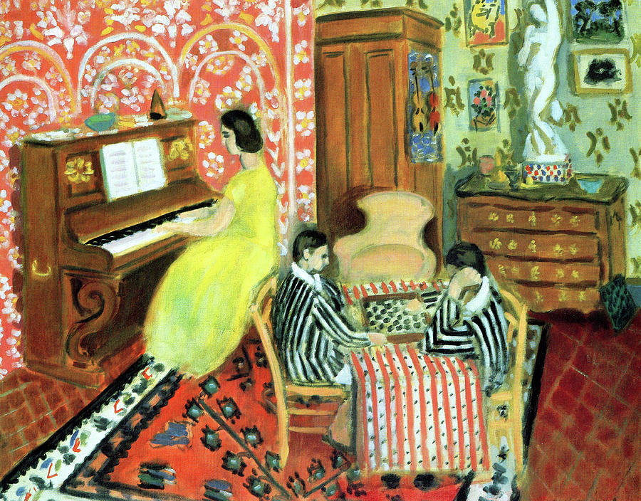 Pianist and Checker Players Painting by Henri Matisse - Pixels