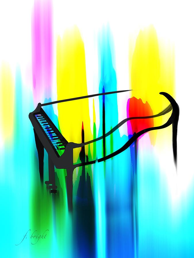 Piano Color Digital Art by Frank Bright