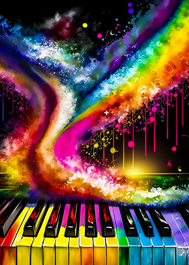 piano colorful Poster Painting by Lee Dominic - Fine Art America