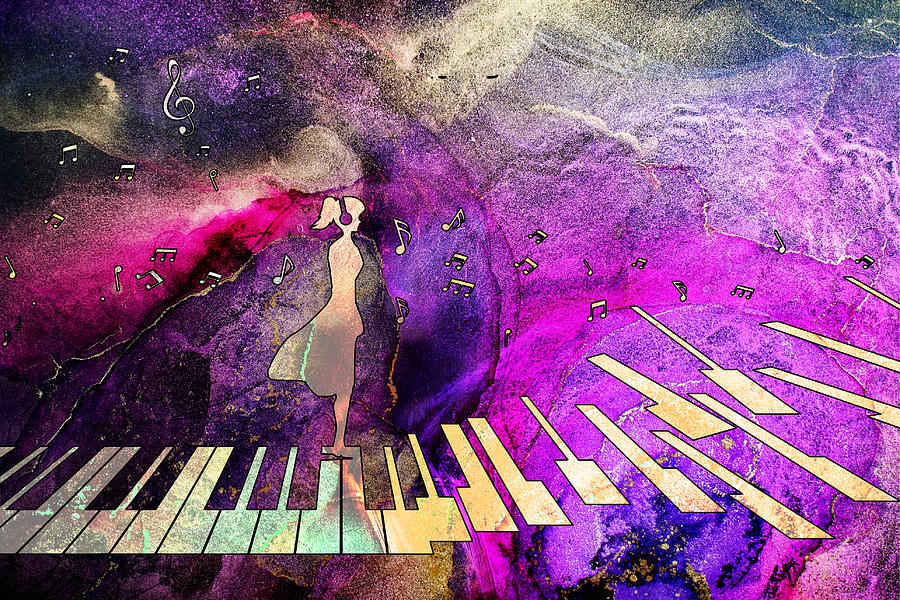 Piano Dream 03 Painting by Miki De Goodaboom