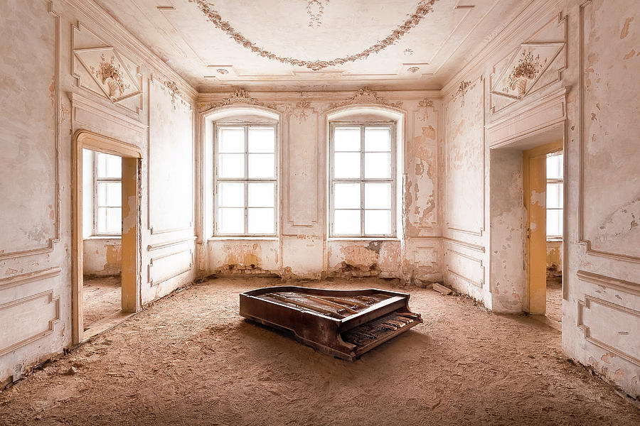 Piano in Abandoned Palace Photograph by Roman Robroek