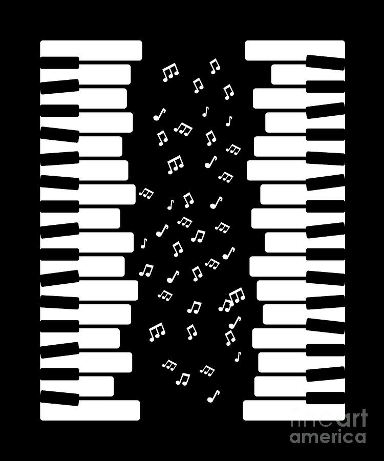 Piano Keys Music Notes Musician Piano Player Pianist T Digital Art