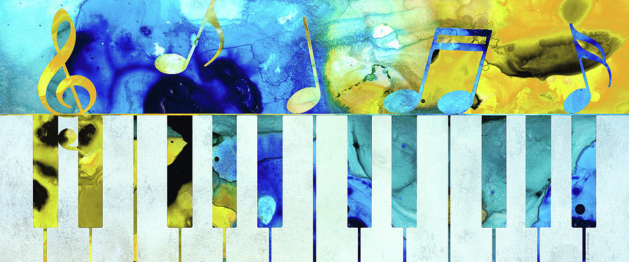Piano Life Musical Music Art Painting by Sharon Cummings
