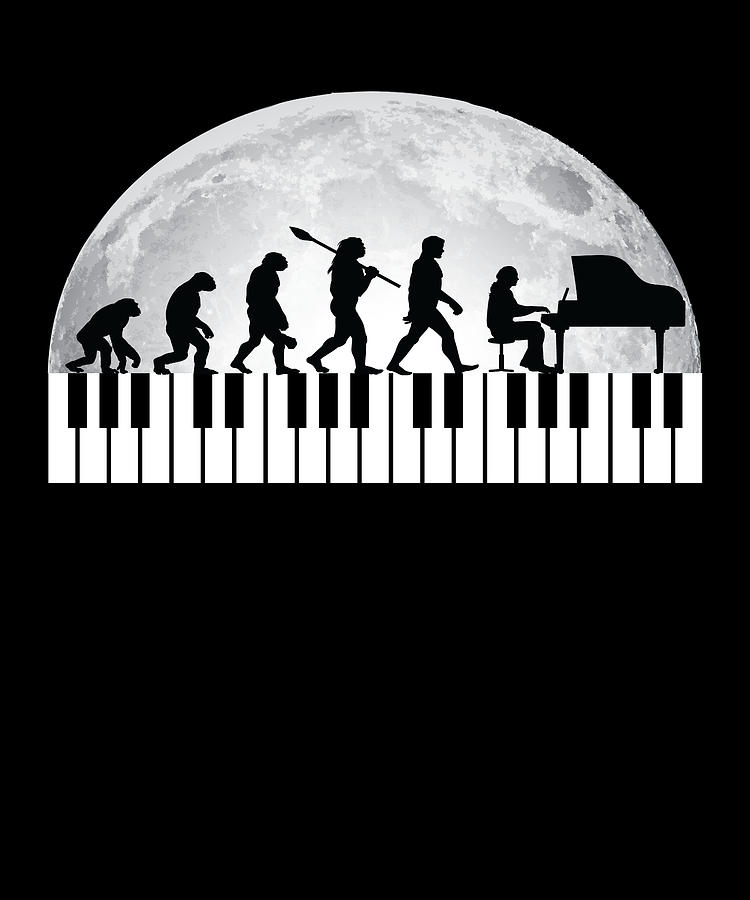 Piano Moon Piano Music Digital Art by Moon Tees - Fine Art America