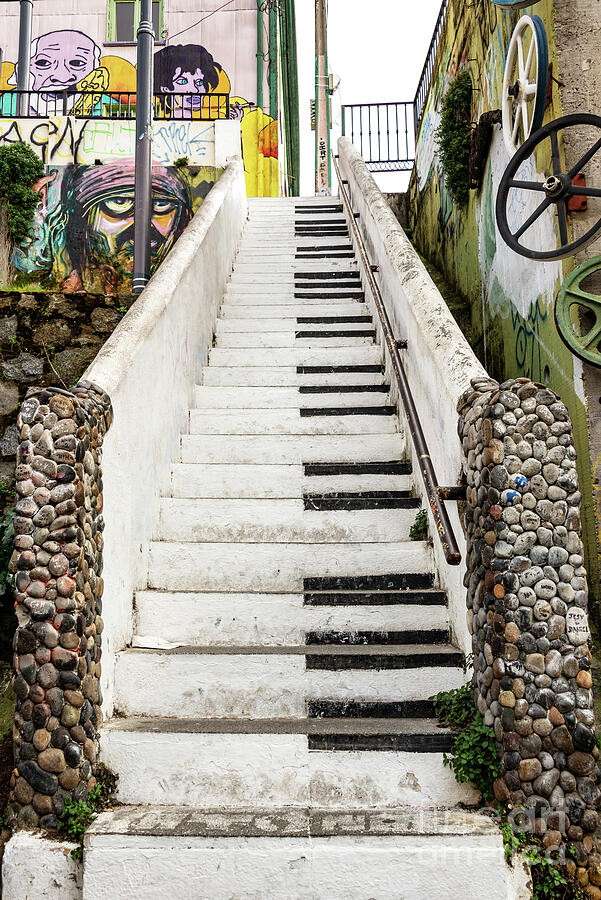 Piano stairs in Valaparaiso Photograph by Delphimages Photo Creations