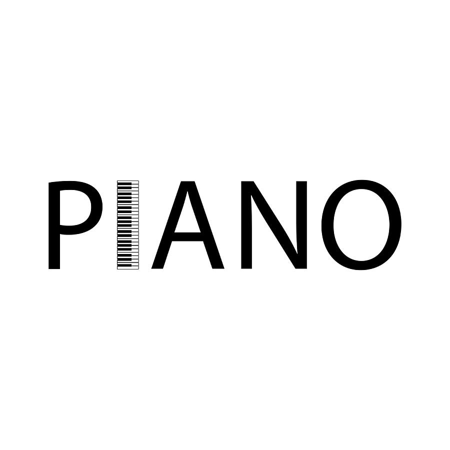 Piano typographic logo design Poster travel Painting by Danielle Pete ...