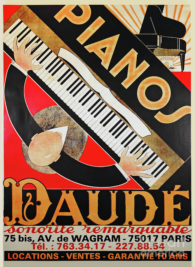 Pianos Daude Art Deco Poster Photograph by Doc Braham