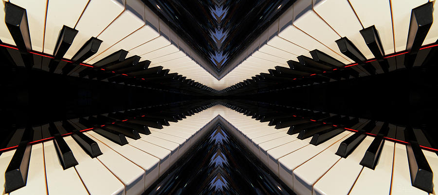 PianoScape #3 - piano keyboard abstract mirrored perspective Photograph by Peter Herman