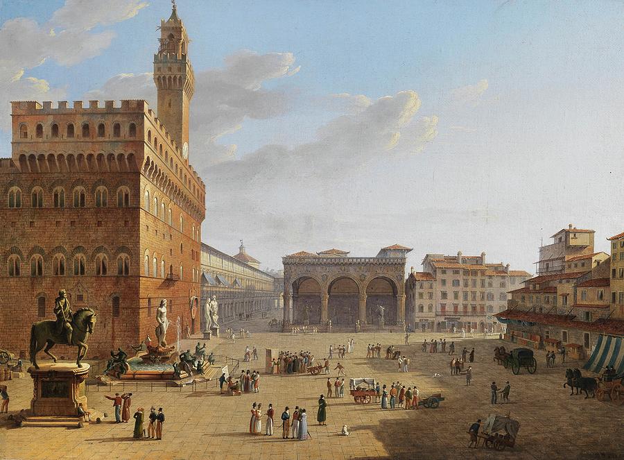 Piazza della Signoria, Florence Painting by MotionAge Designs