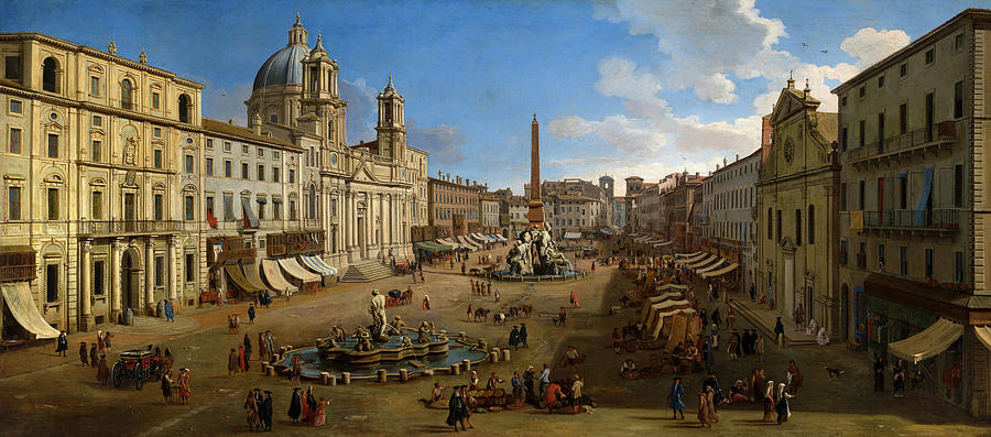 Piazza Navona, Rome, 1699 Painting by Gaspar van Wittel - Fine Art America