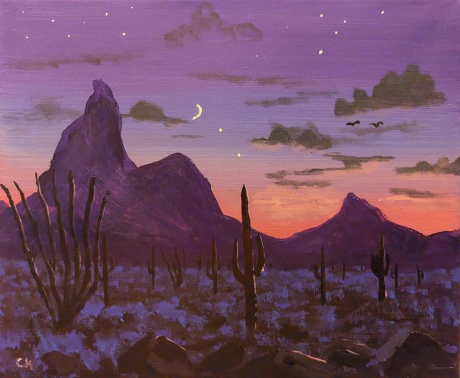 Picacho Peak Twilight Painting by Chance Kafka