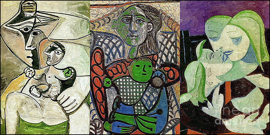 Picasso - Portraits of Mother and Child Painting by Picasso | Fine Art ...