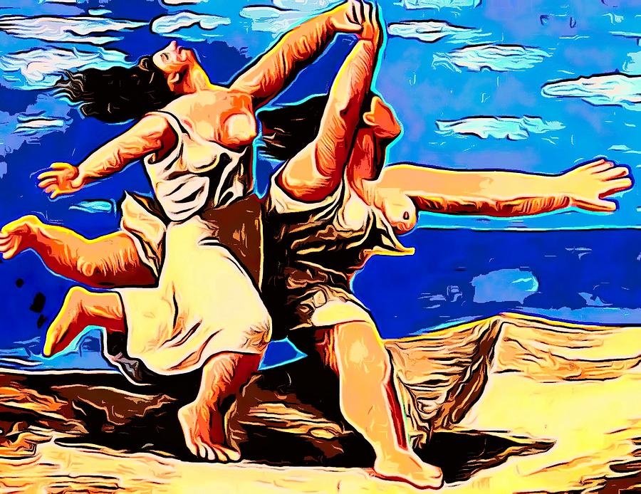 Picasso Painting - Picasso Style Women on The Beach by Daniel Zwicke
