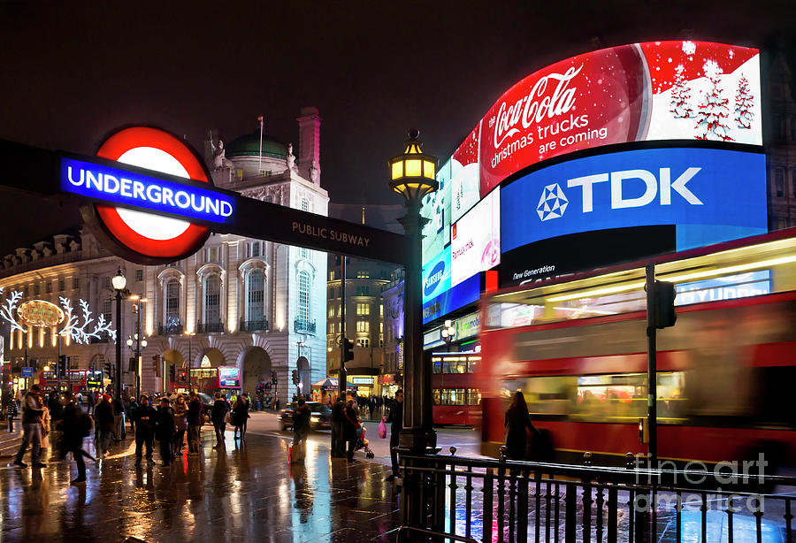 Piccadilly Circus at night, London Photograph by Neale And Judith Clark