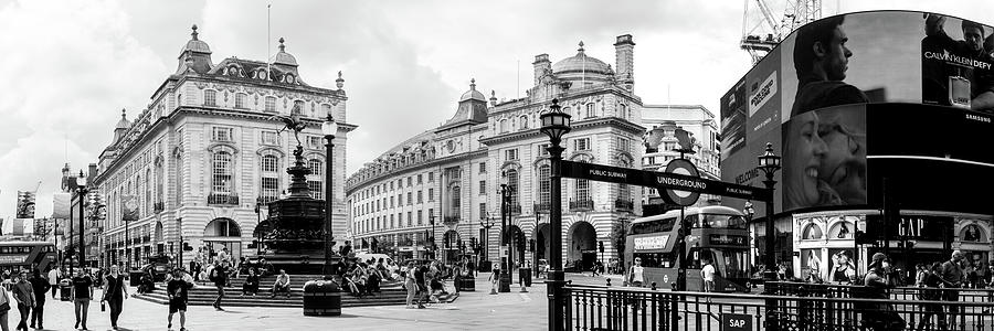 Piccadilly Circus London Street Black and white Photograph by Sonny Ryse