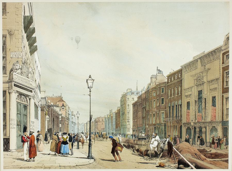 Piccadilly, Looking Towards the City, plate seventeen  Painting by MotionAge Designs