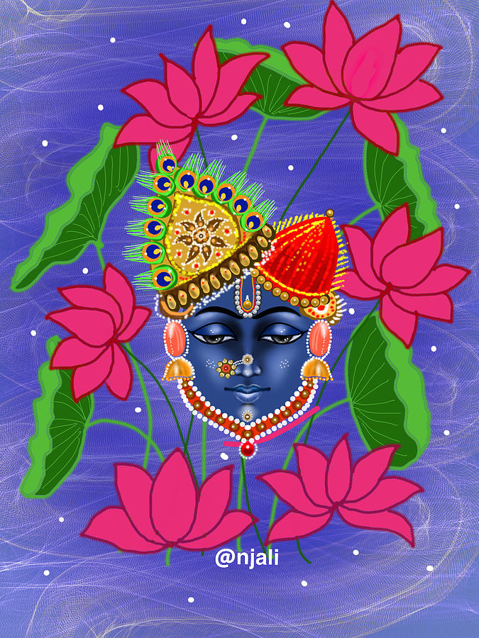 Indian Culture Digital Art - Pichwai painting Indian art by Anjali Swami