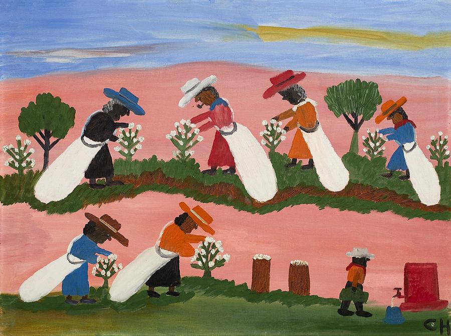 Picking Cotton Painting by Mountain Dreams