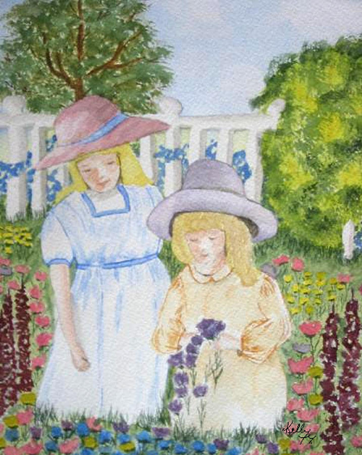 Picking Flowers Painting by Kelly Mills